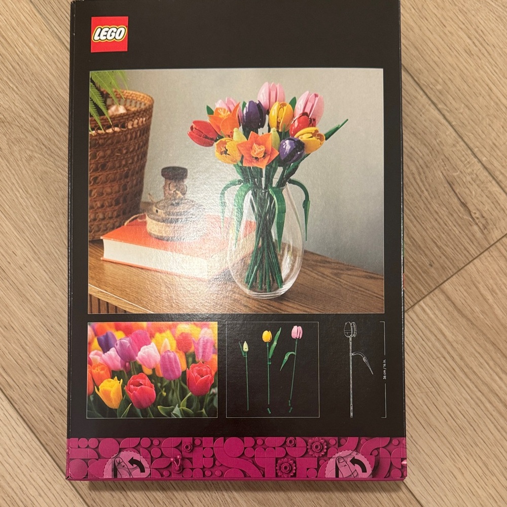 Lego Tulip and Daffodil Bouquet Set in Pink Yellow Orange Purple Green